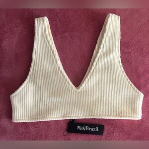 Ricki Brazil  Bralette Crochet woman’s size M White stretch
